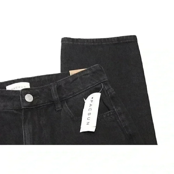 NWT Pacsun Mom Jeans Size 25 Black Denim Grunge 90s High Rise 100% Cotton - Picture 8 of 11